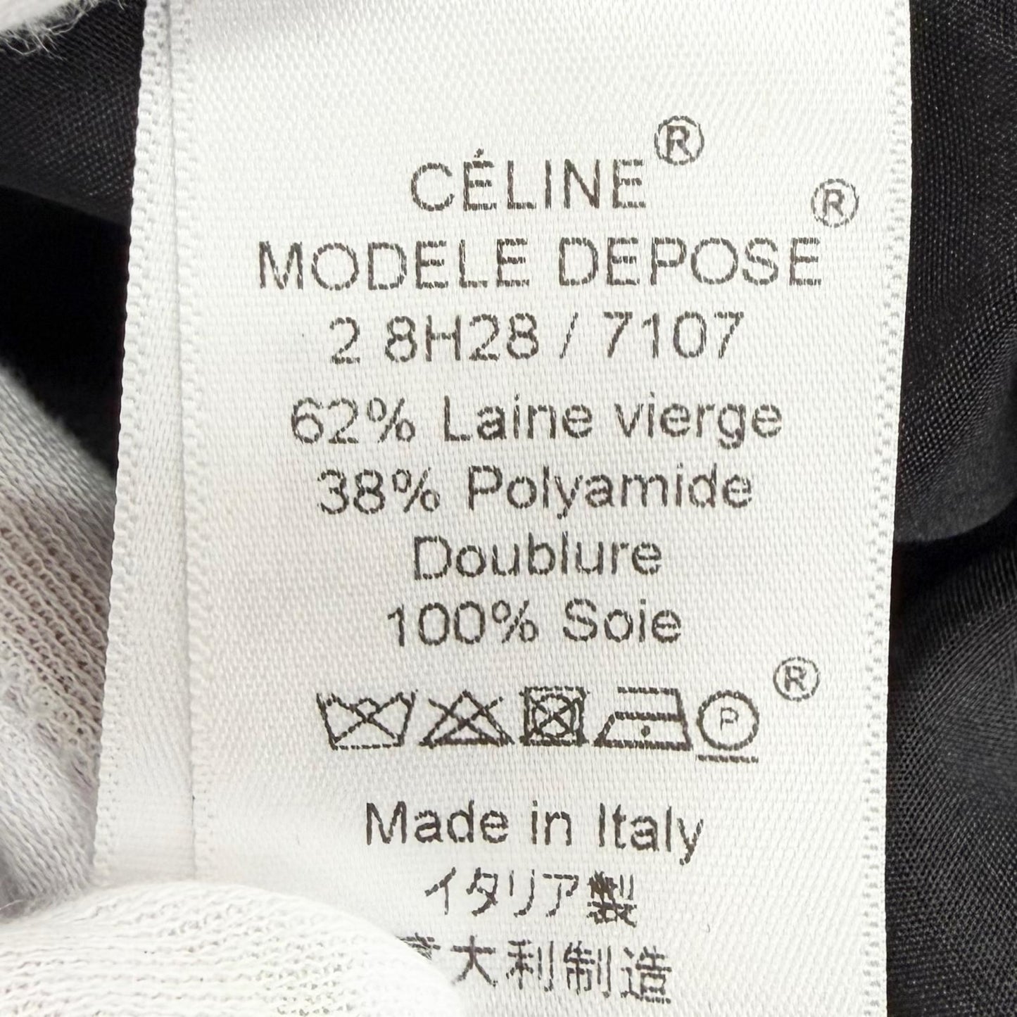 Celine 2 Phoebe Philo Era Crombie Wool Long Coat Black 34 — view 8