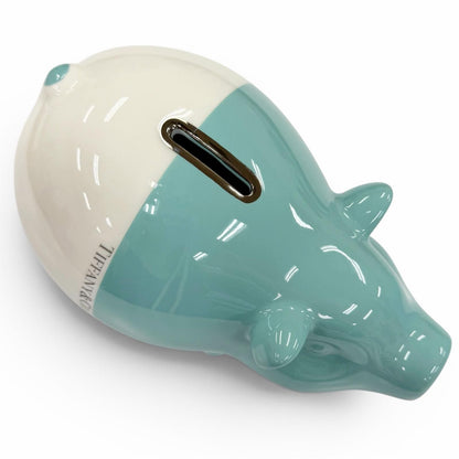 Tiffany & Co Piggy Bank Ceramic Logo Interior Blue White — view 8