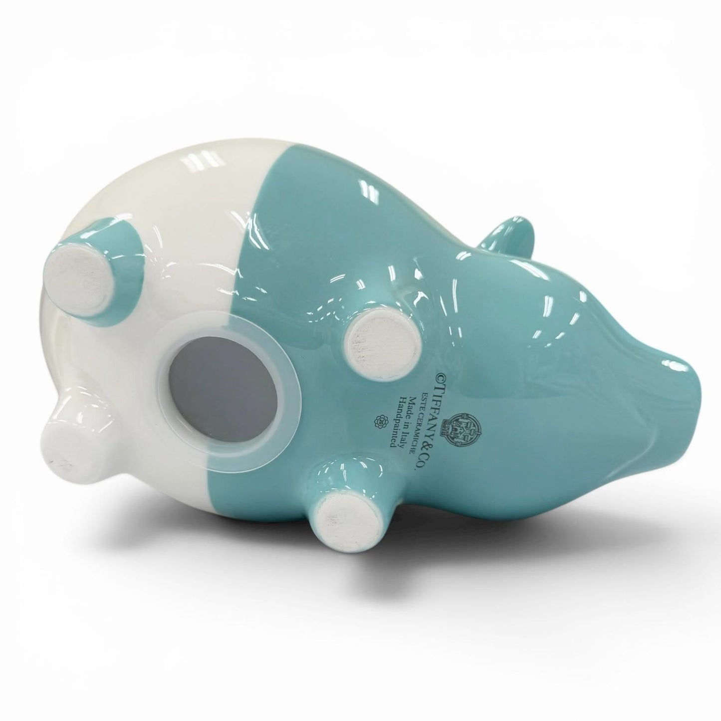 Tiffany & Co Piggy Bank Ceramic Logo Interior Blue White — view 7