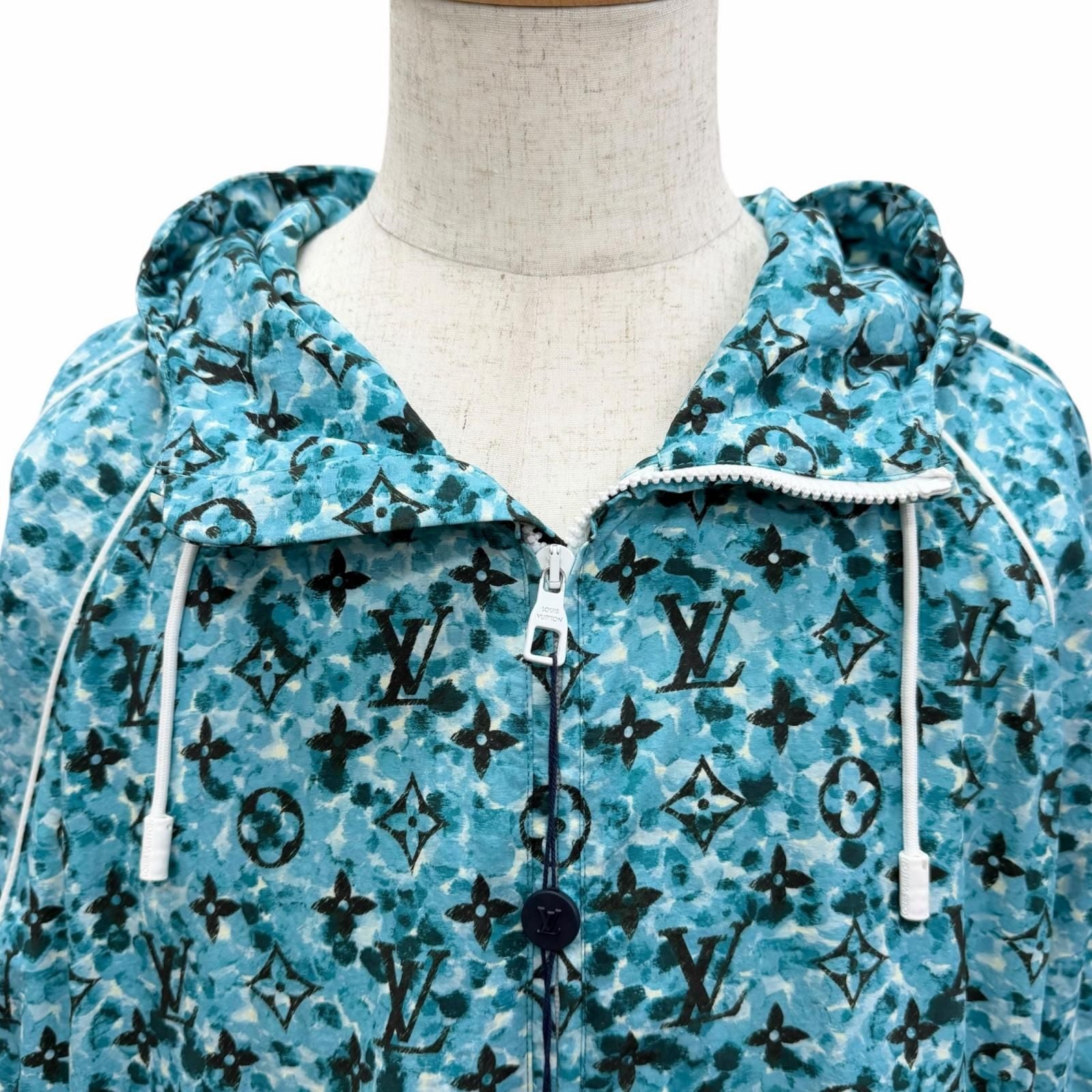 Louis Vuitton Monogram Printed Windbreaker Jacket Blue 52 — view 2