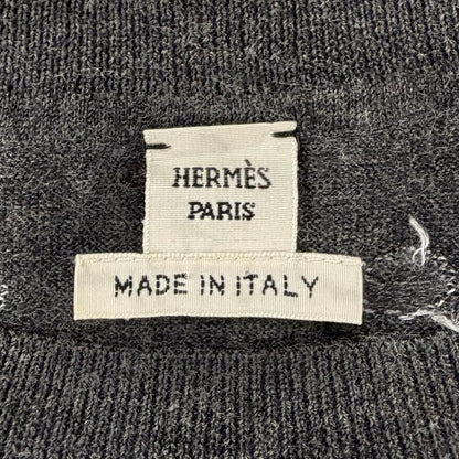 Hermes Clic Clac Cashmere Silk Long Sleeve Knit Dress Gray 40 — view 6