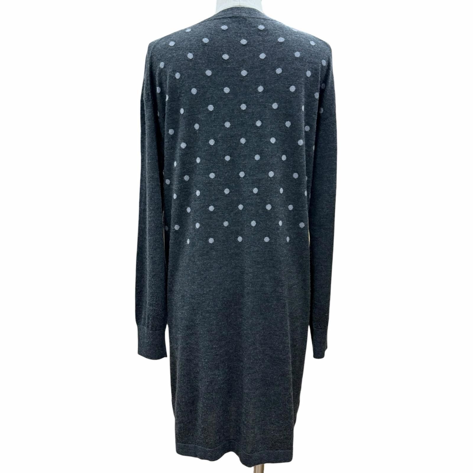 Hermes Clic Clac Cashmere Silk Long Sleeve Knit Dress Gray 40 — view 3