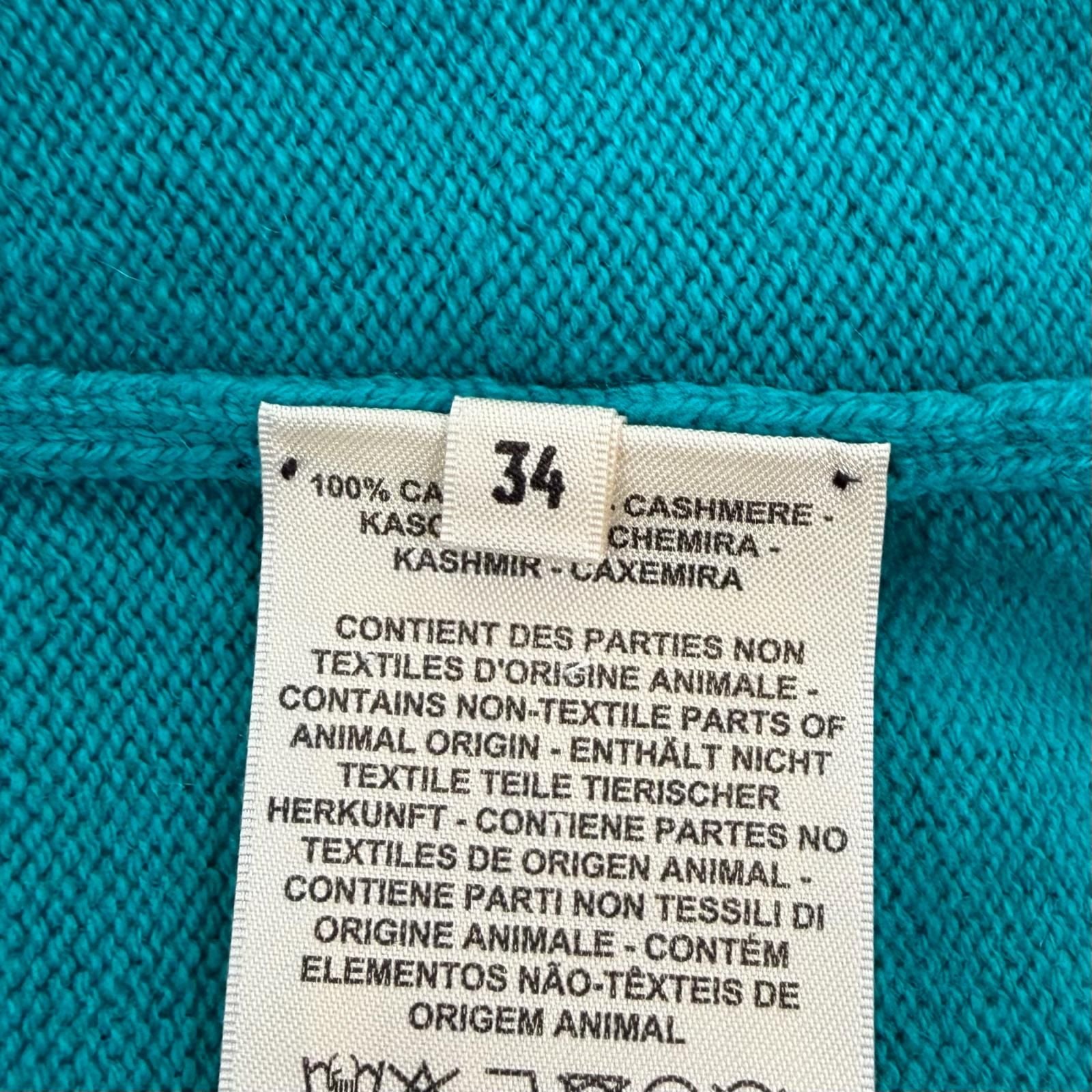 Hermes Cashmere Series Button Oversize Long Sleeve Knit Cardigan Blue Green 34 — view 7