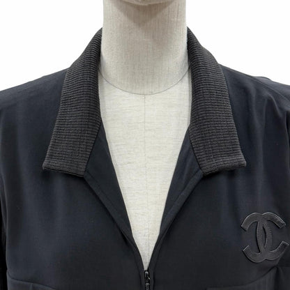 Chanel Boutique Elastane Leather CC Logo Dress Black 40 — view 4