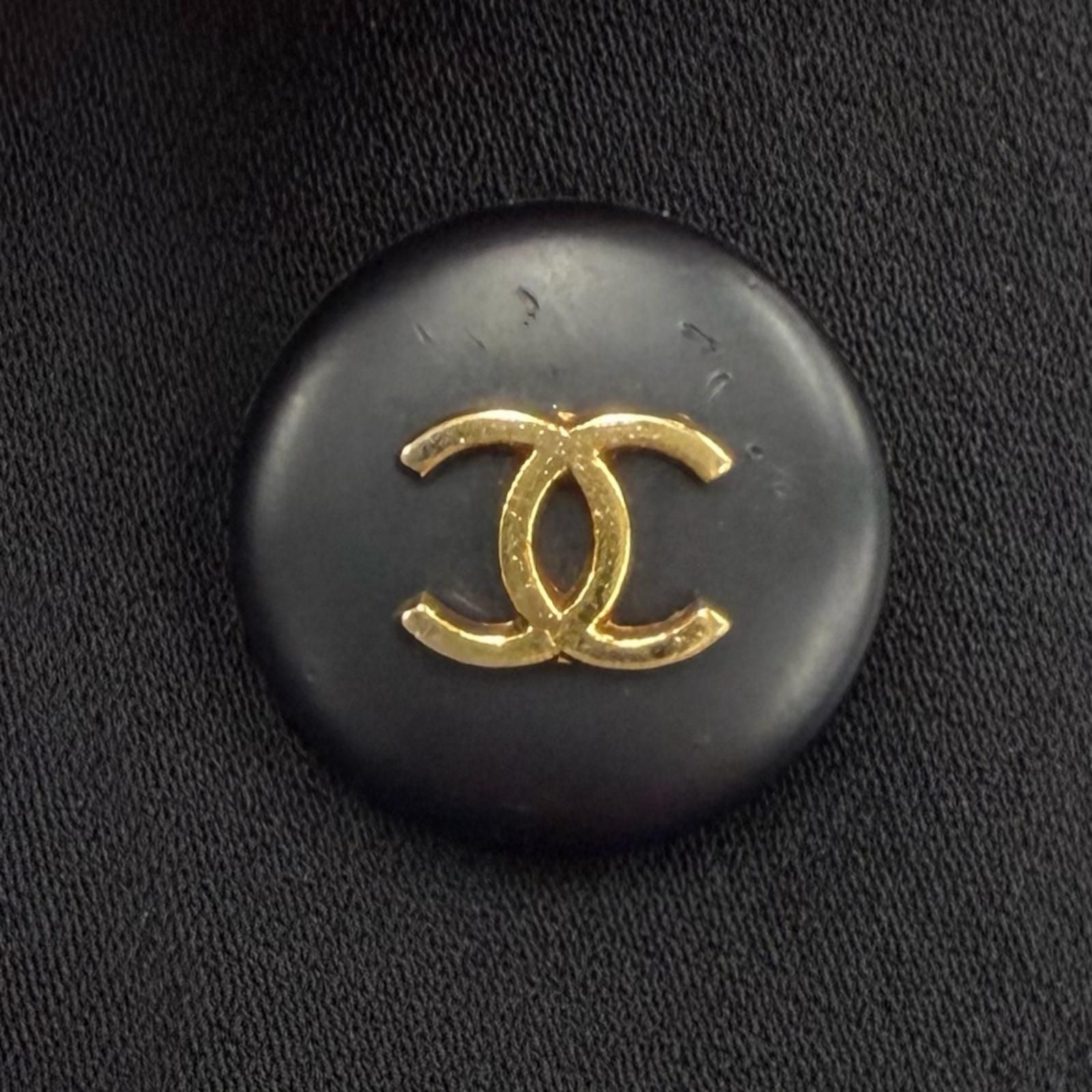 Chanel Boutique Elastane Leather CC Logo Dress Black 40 — view 6