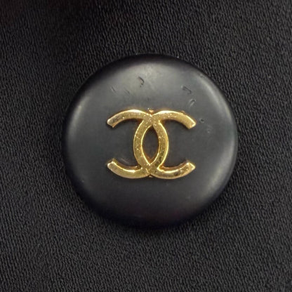 Chanel Boutique Elastane Leather CC Logo Dress Black 40 — view 6