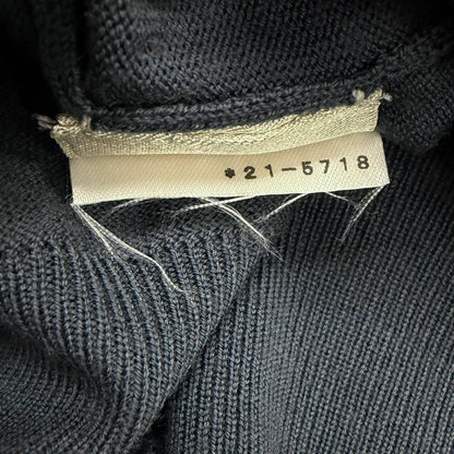 Hermes Wool Neck Shell Button High Gee Knit Cardigan Navy — view 9