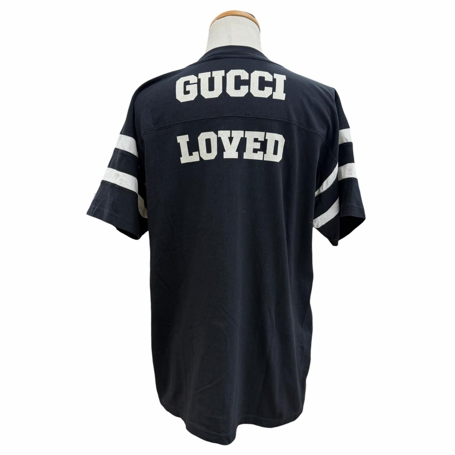 Gucci Cotton 100% Numbering Logo Print Crew Neck Short Sleeve T-Shirt Black — view 4