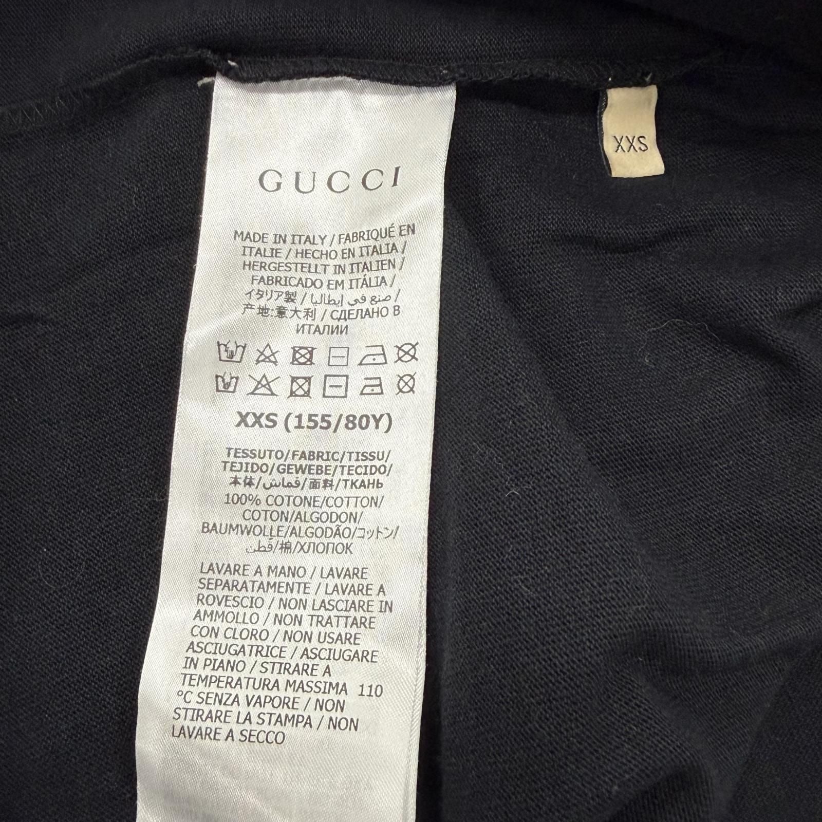Gucci Cotton 100% Numbering Logo Print Crew Neck Short Sleeve T-Shirt Black — view 6