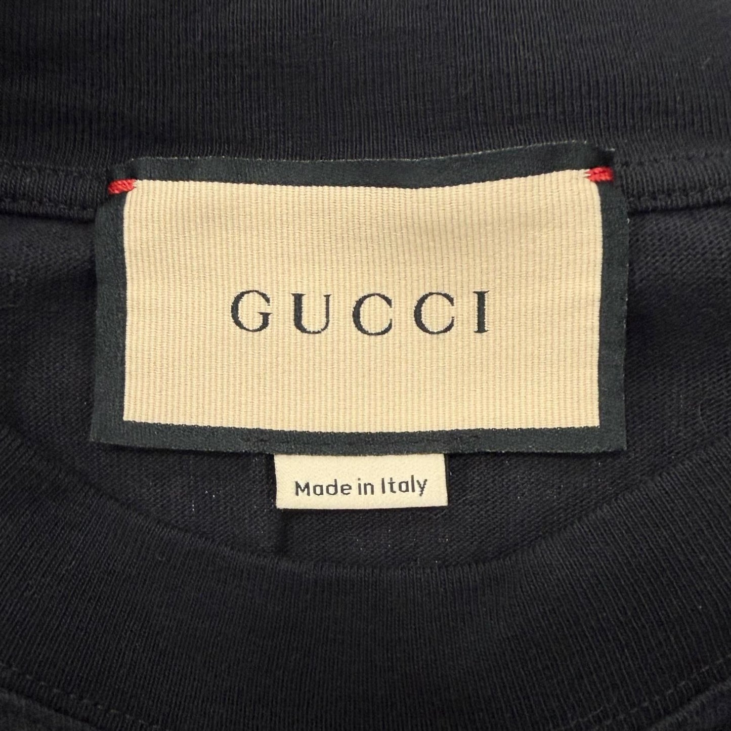 Gucci Cotton 100% Numbering Logo Print Crew Neck Short Sleeve T-Shirt Black — view 5