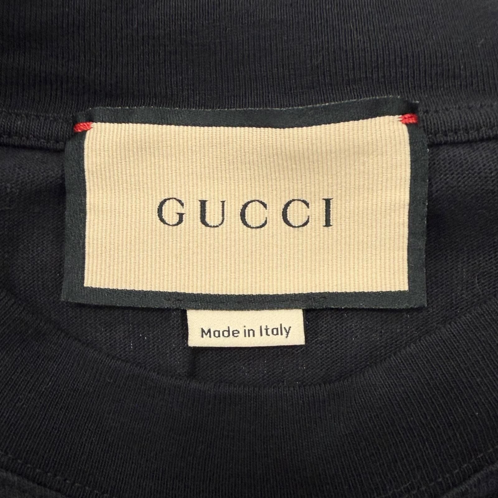 Gucci Cotton 100% Numbering Logo Print Crew Neck Short Sleeve T-Shirt Black — view 5