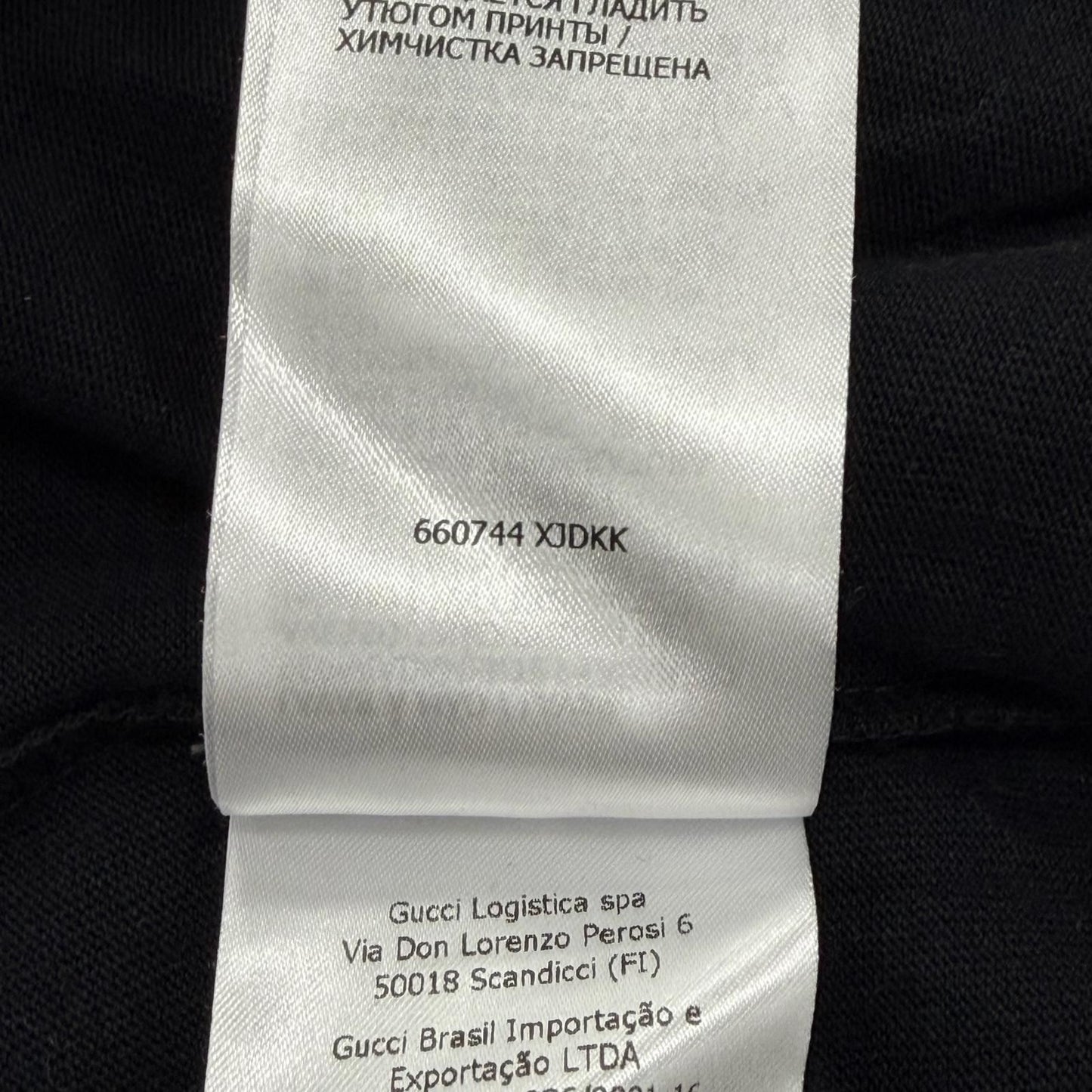 Gucci Cotton 100% Numbering Logo Print Crew Neck Short Sleeve T-Shirt Black — view 7