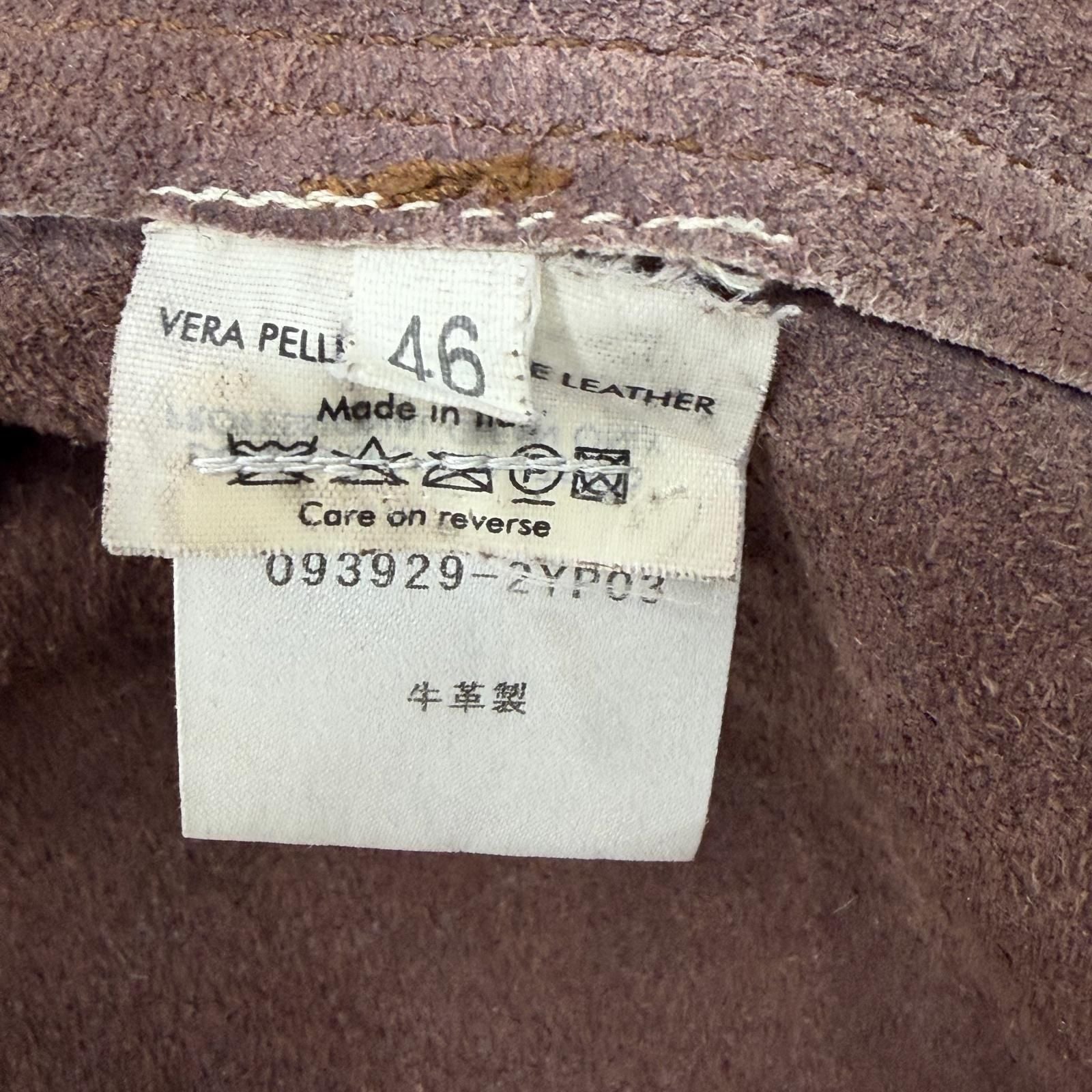 Saint Laurent Yves Cowhide Era Vintage Processed Leather Jacket Beige 46 — view 8