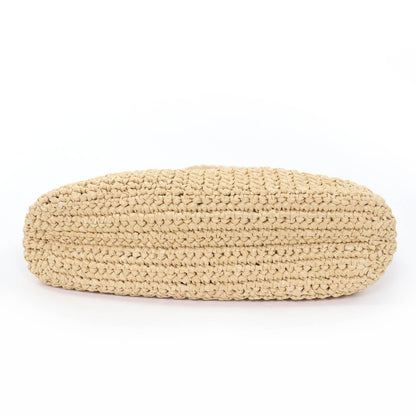 Prada Small Crochet Tote Raffia Handbag Natural — view 4