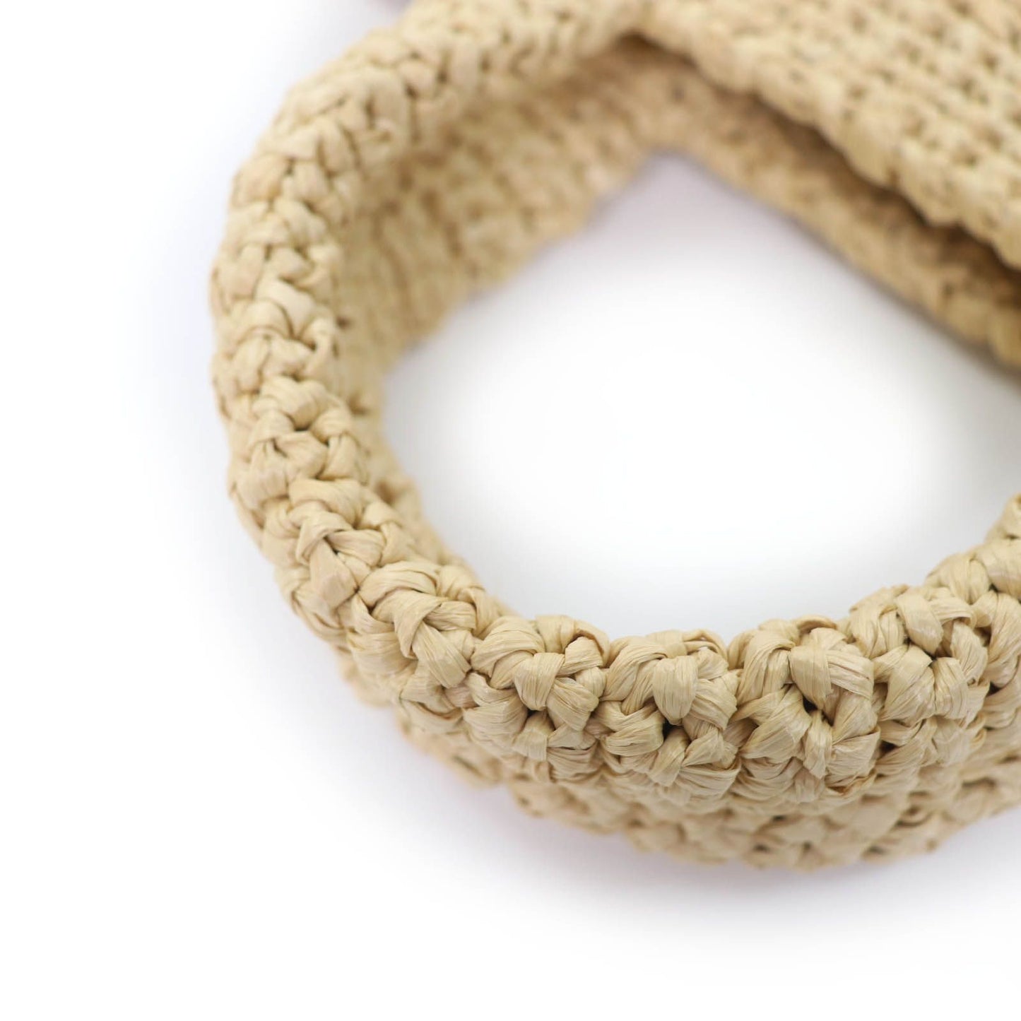Prada Small Crochet Tote Raffia Handbag Natural — view 6