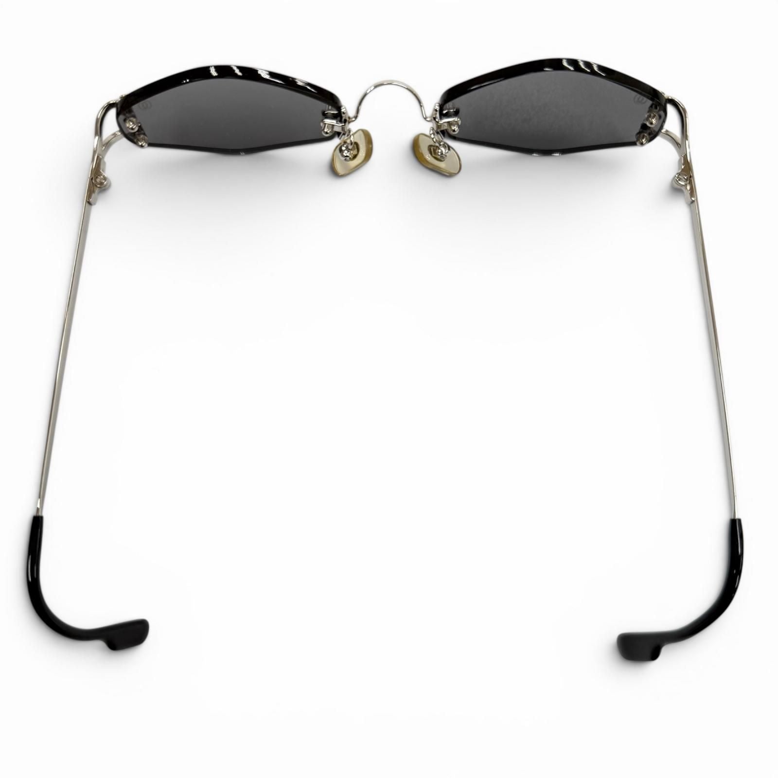 Cartier Rimless Two Point Logo Eyewear Sunglasses Silver Black 20 — view 6