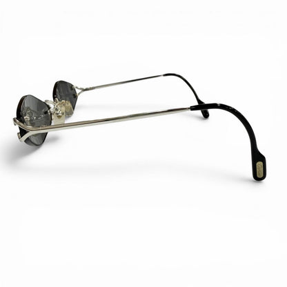 Cartier Rimless Two Point Logo Eyewear Sunglasses Silver Black 20 — view 4