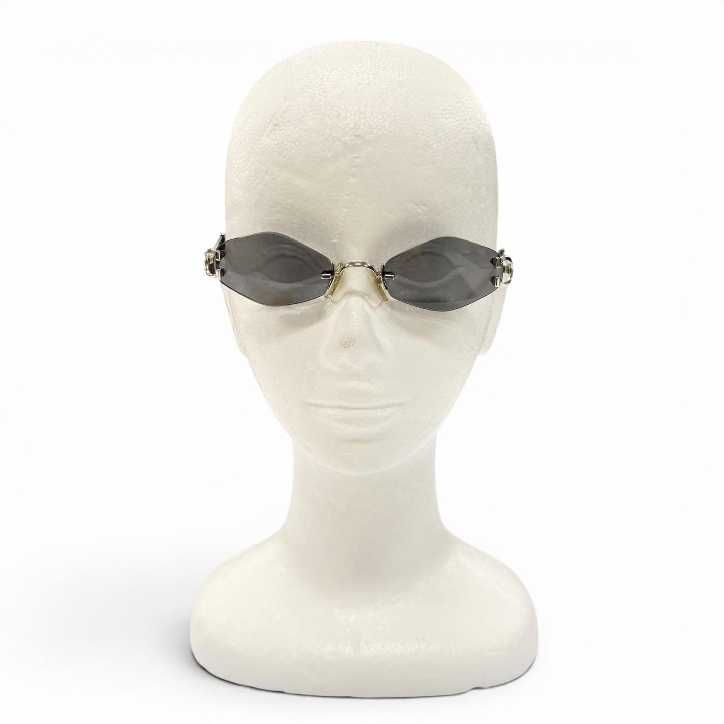 Cartier Rimless Two Point Logo Eyewear Sunglasses Silver Black 20 — view 3