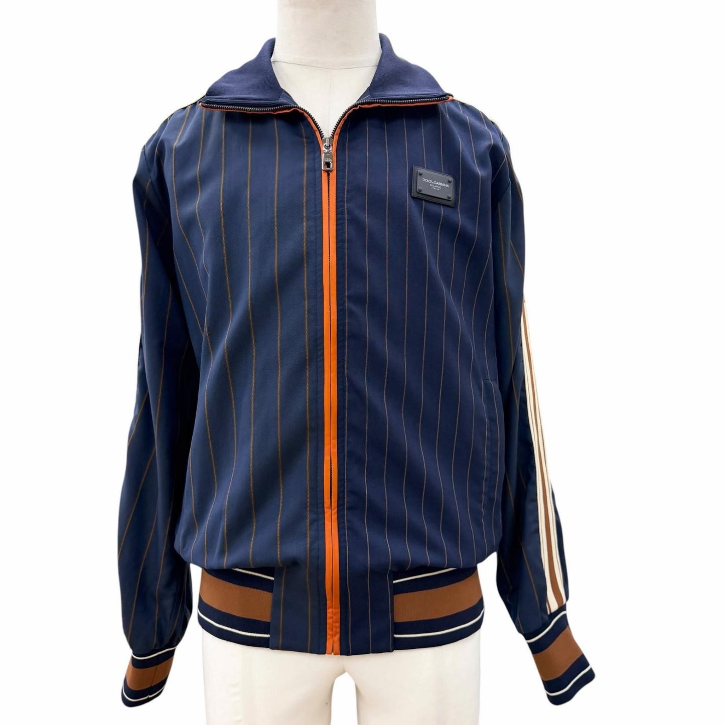 Dolce & Gabbana Black Tag Striped Pattern Leather with Patch Jacket Pants Set — view 2