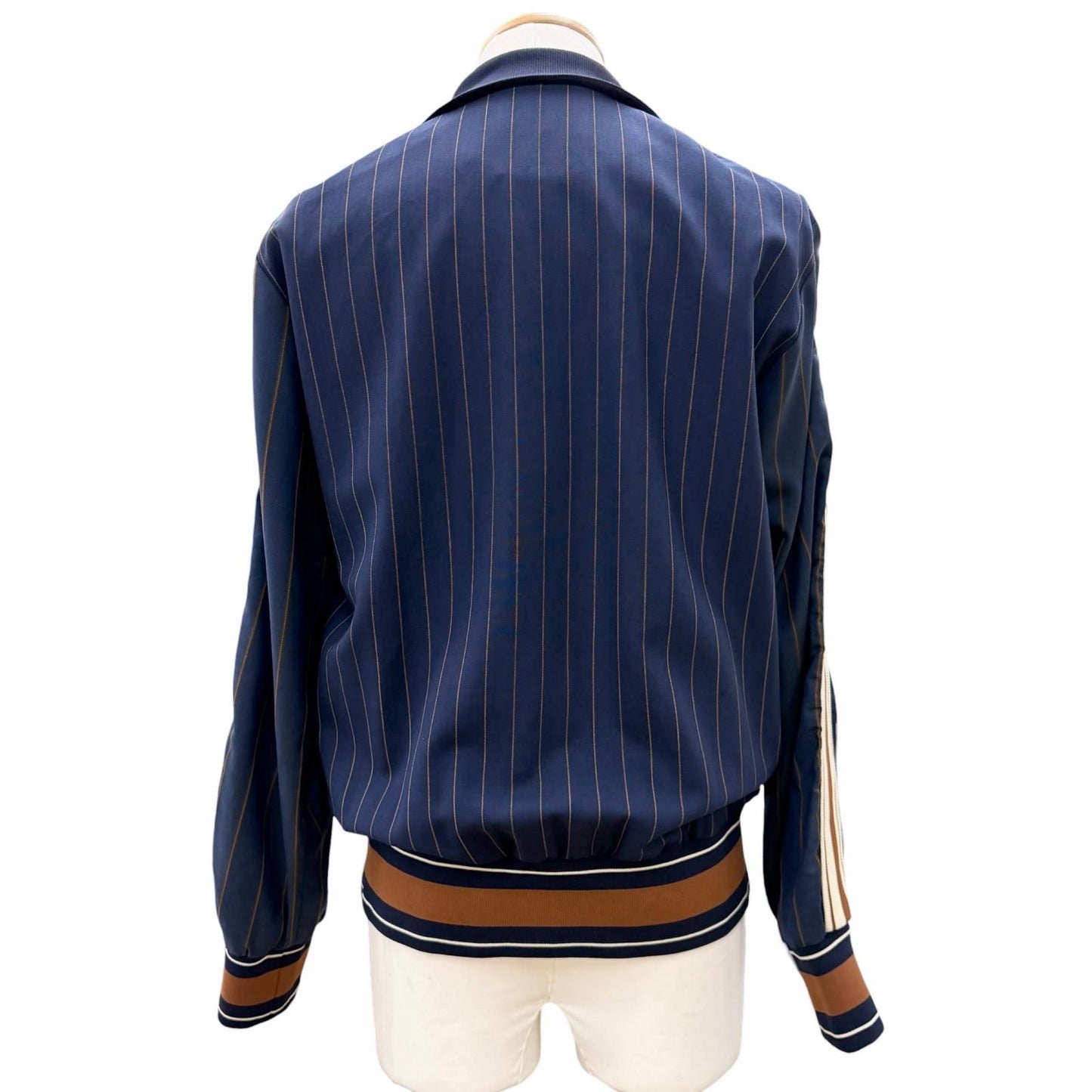 Dolce & Gabbana Black Tag Striped Pattern Leather with Patch Jacket Pants Set — view 5