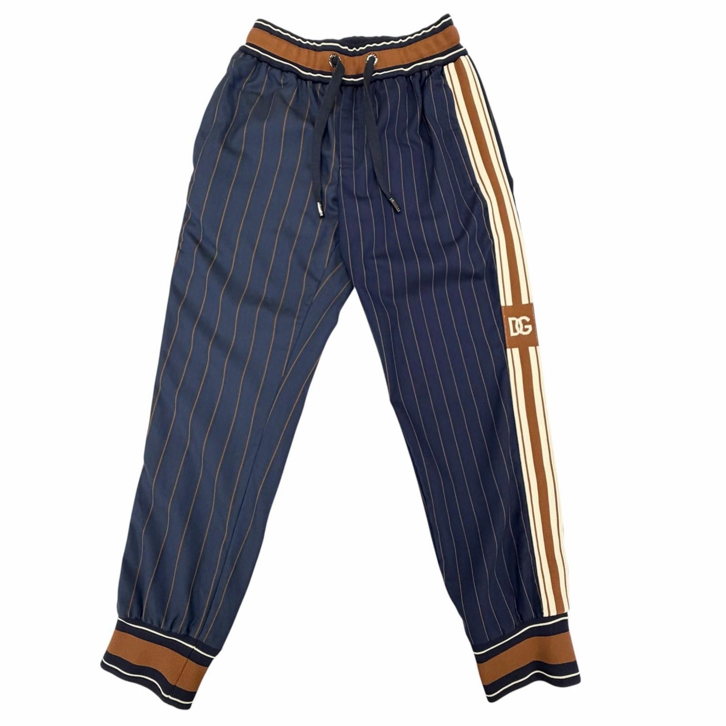 Dolce & Gabbana Black Tag Striped Pattern Leather with Patch Jacket Pants Set — view 7