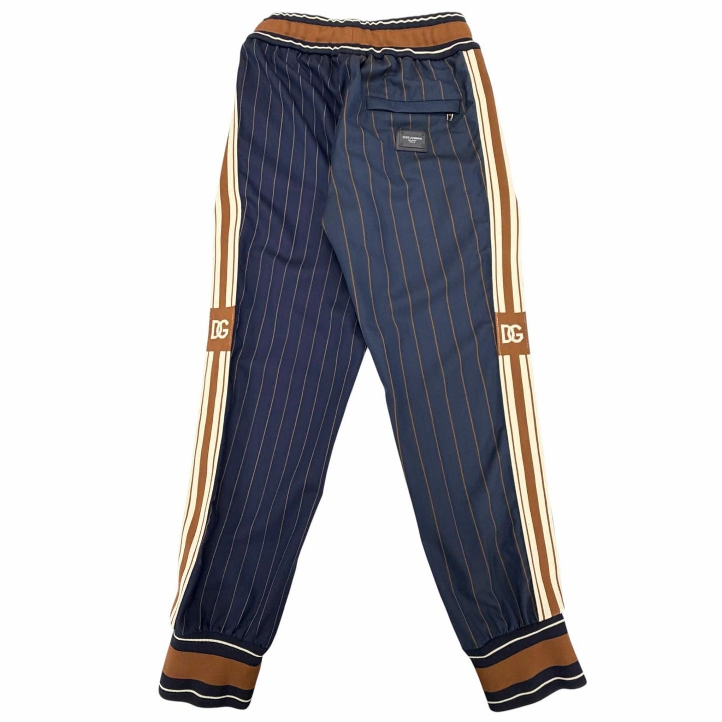 Dolce & Gabbana Black Tag Striped Pattern Leather with Patch Jacket Pants Set — view 8