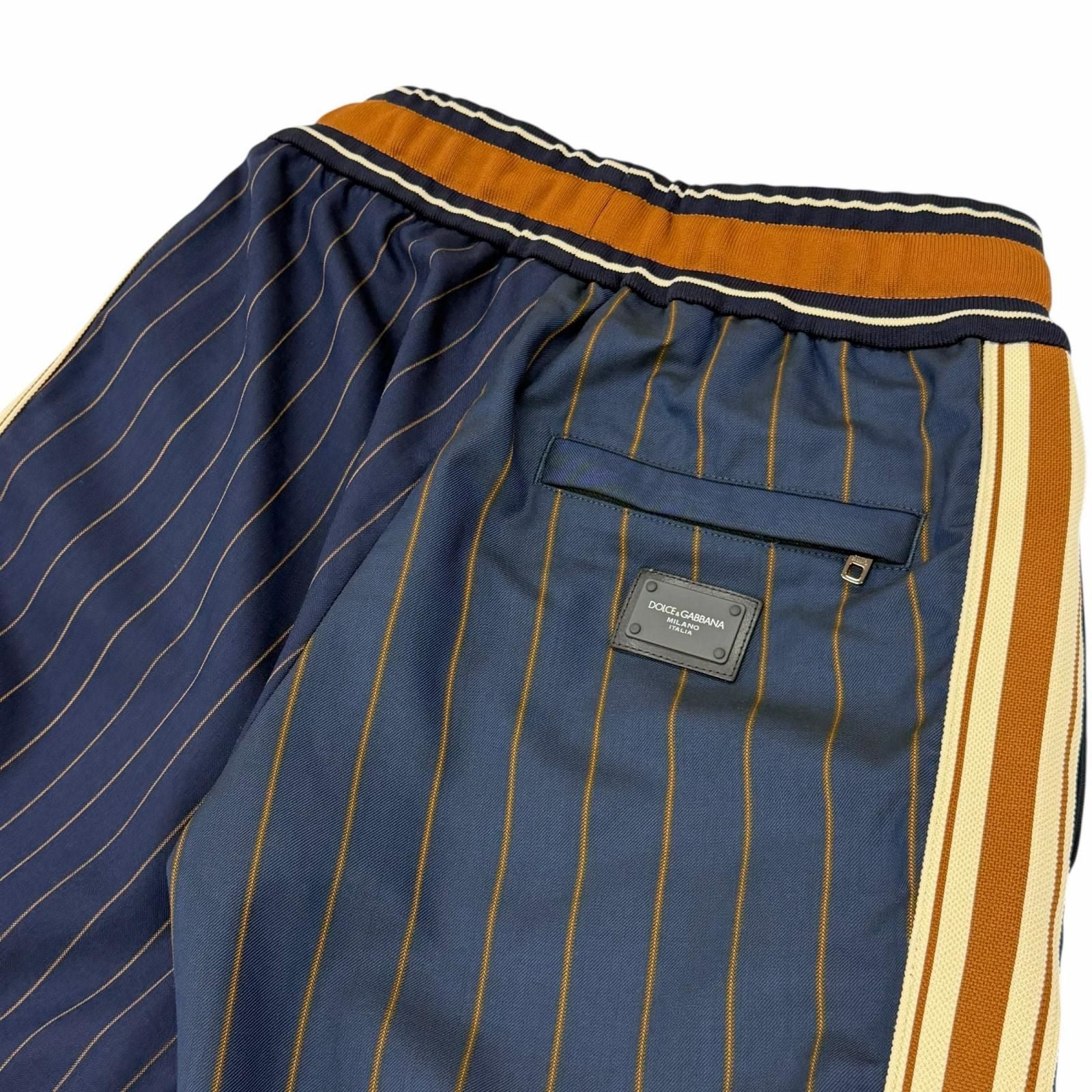 Dolce & Gabbana Black Tag Striped Pattern Leather with Patch Jacket Pants Set — view 9