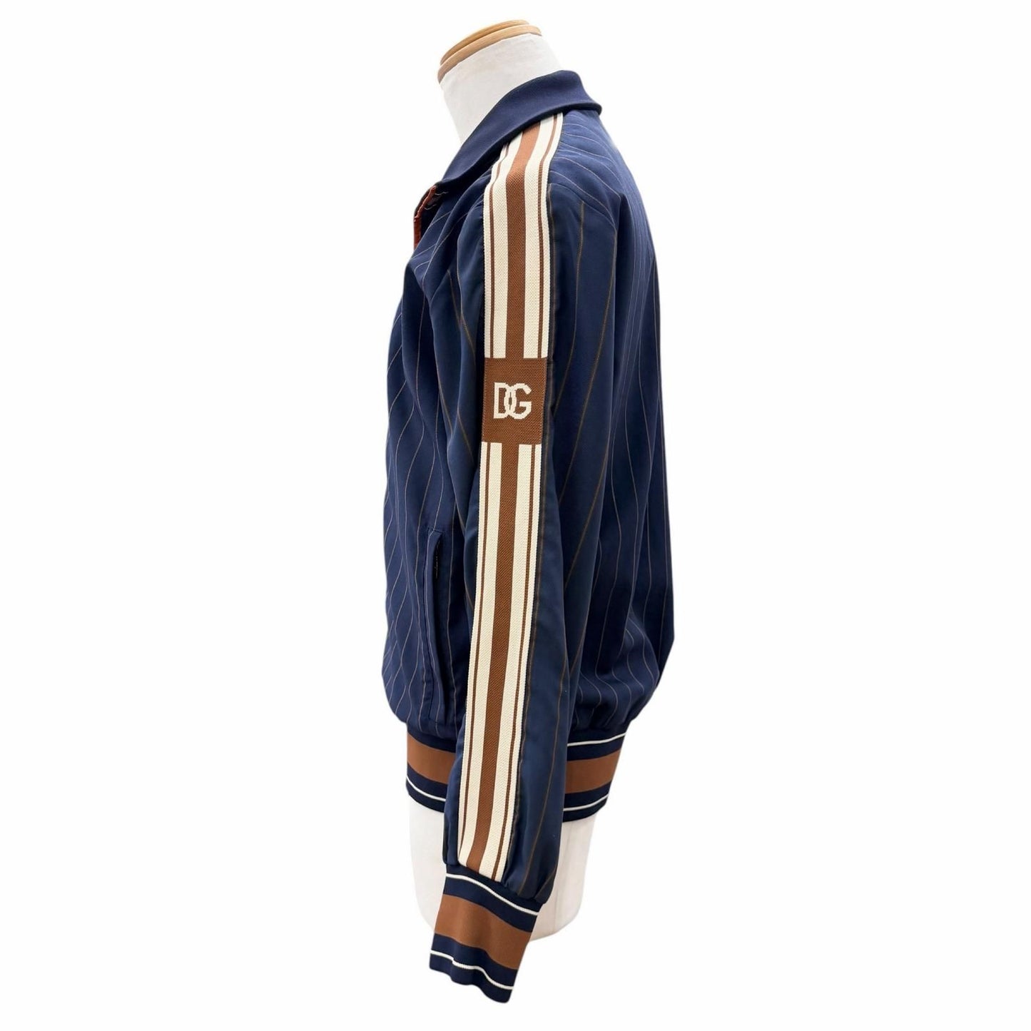 Dolce & Gabbana Black Tag Striped Pattern Leather with Patch Jacket Pants Set — view 4