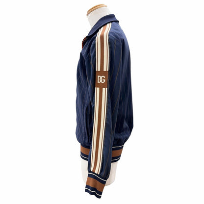 Dolce & Gabbana Black Tag Striped Pattern Leather with Patch Jacket Pants Set — view 4