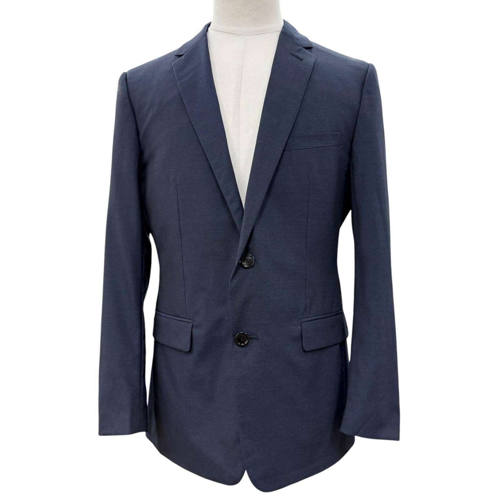 Dior Homme Wool Silk Logo Button Single Jacket Tailored Navy 50