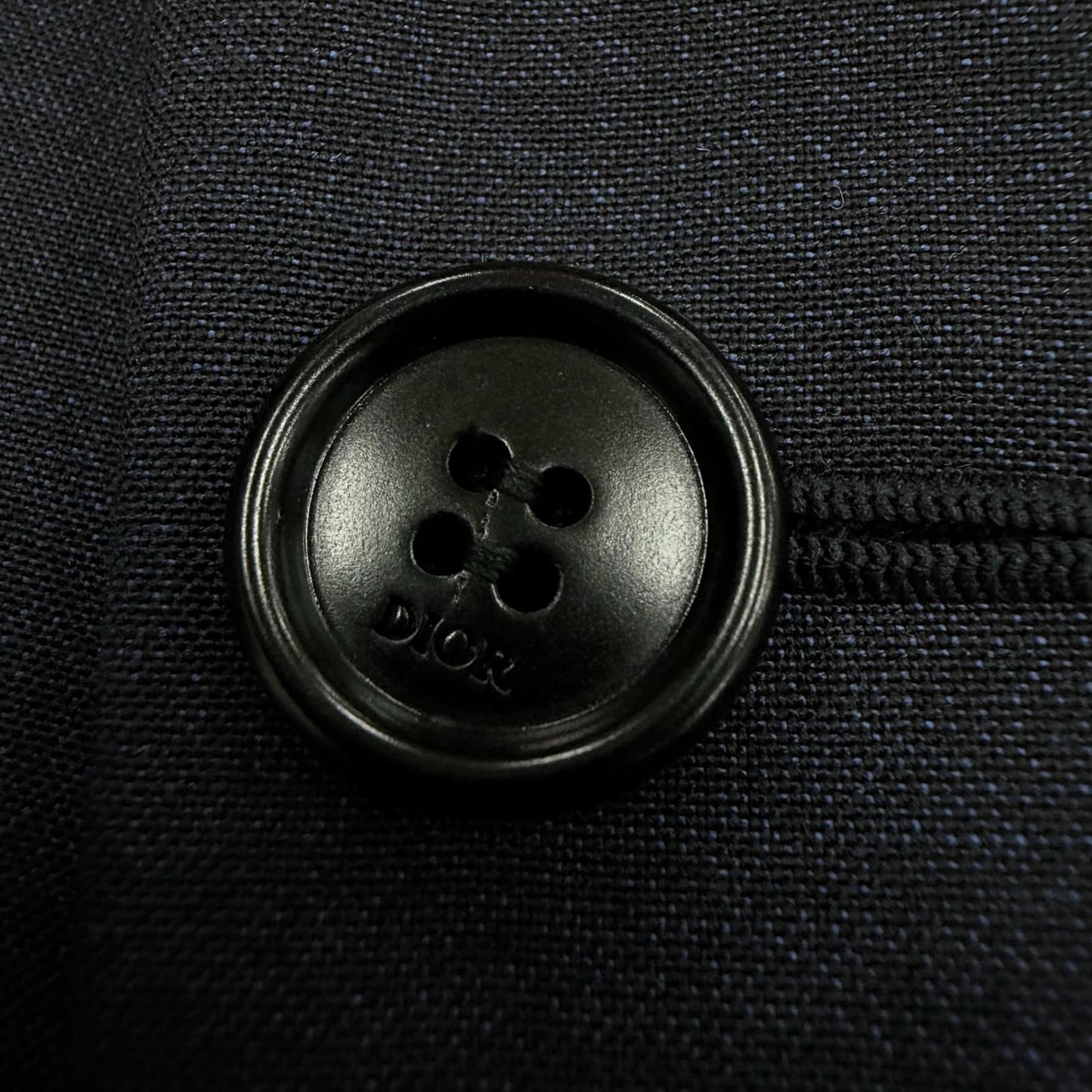 Dior Homme Wool Silk Logo Button Single Jacket Tailored Navy 50 — view 6