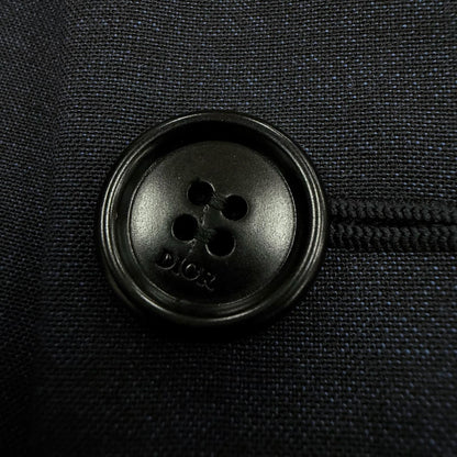 Dior Homme Wool Silk Logo Button Single Jacket Tailored Navy 50 — view 6