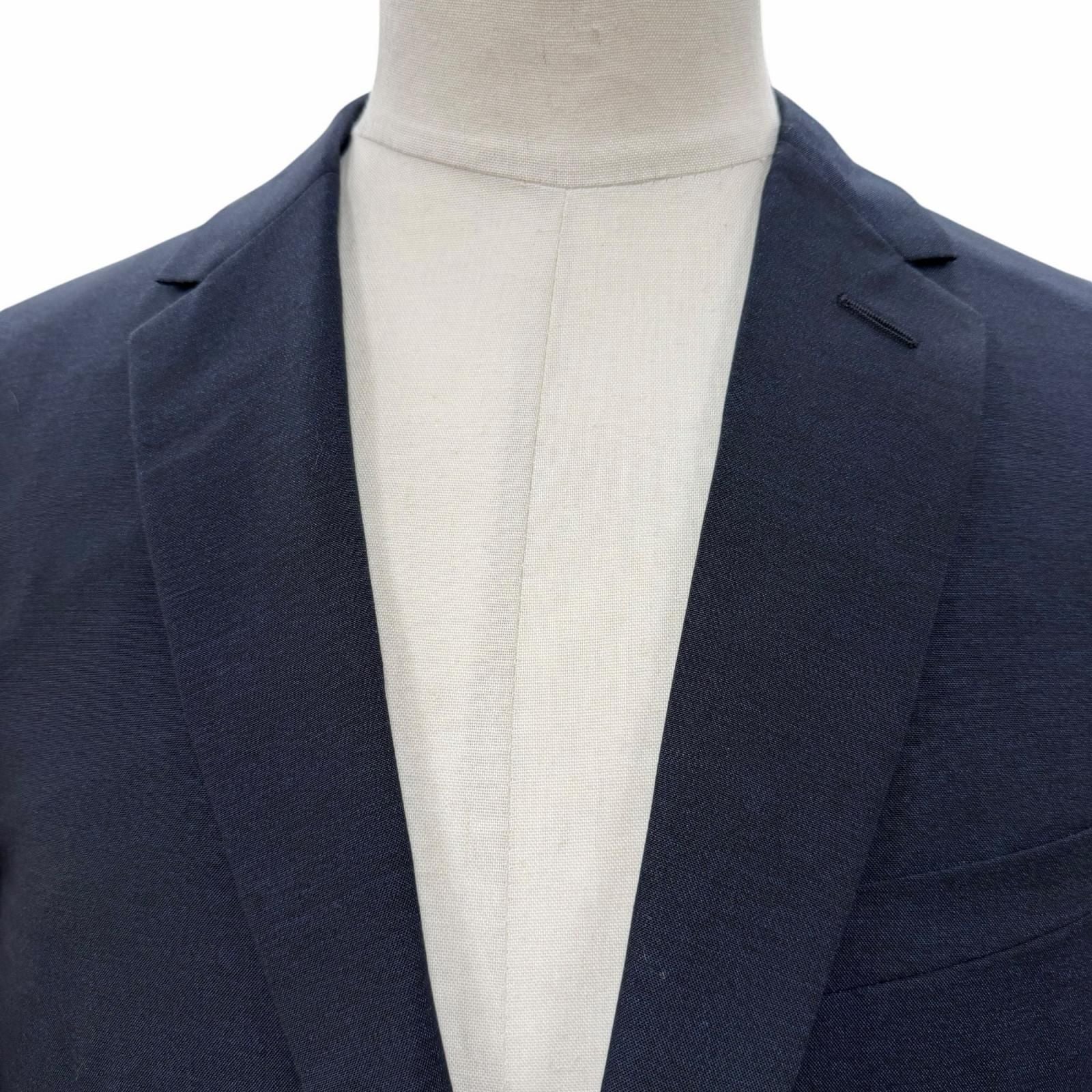 Dior Homme Wool Silk Logo Button Single Jacket Tailored Navy 50 — view 2