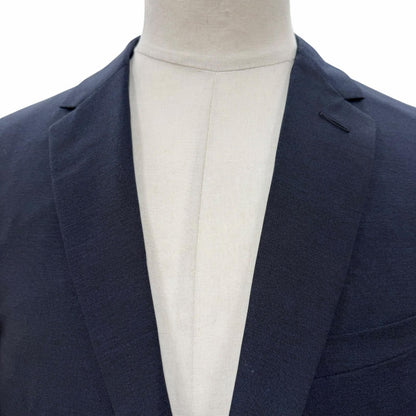 Dior Homme Wool Silk Logo Button Single Jacket Tailored Navy 50 — view 2