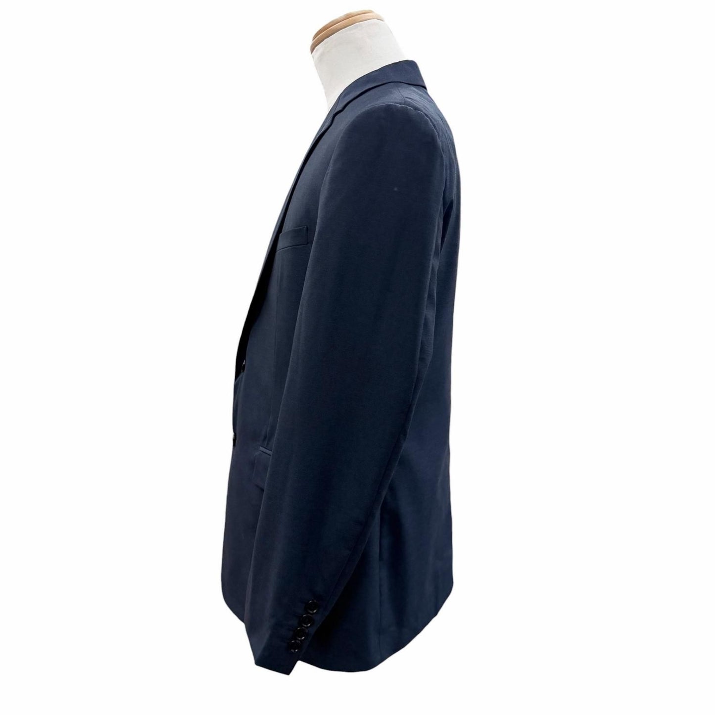 Dior Homme Wool Silk Logo Button Single Jacket Tailored Navy 50 — view 3