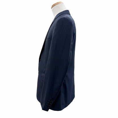 Dior Homme Wool Silk Logo Button Single Jacket Tailored Navy 50 — view 3