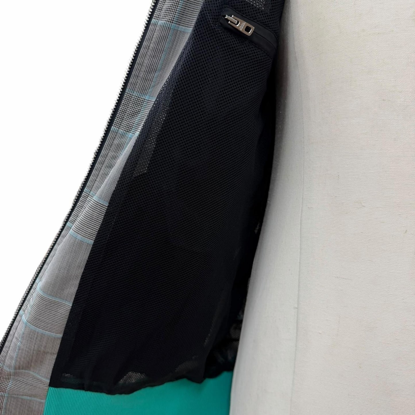 Dolce & Gabbana Black Tag Plaid Leather Patch Jacket Pants Set Gray Blue 46 — view 6