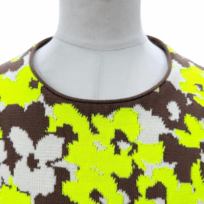 Dior Homme Logo Embroidery Technical Cotton Jacquard Knit Sweater Yellow Brown — view 2
