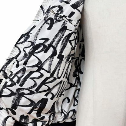 Dolce & Gabbana Black Tag Graffiti Zip Up Padded Bomber Jacket White — view 5