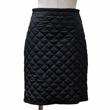 Louis Vuitton Knee Length Quilted Tight Skirt Black 36