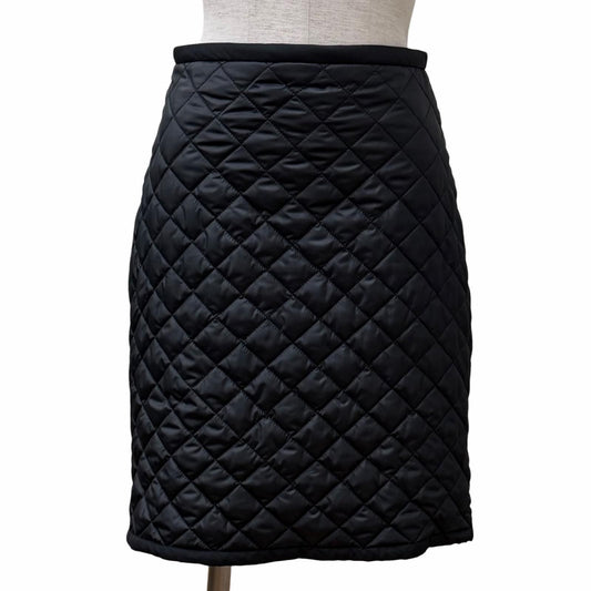 Louis Vuitton Knee Length Quilted Tight Skirt Black 36