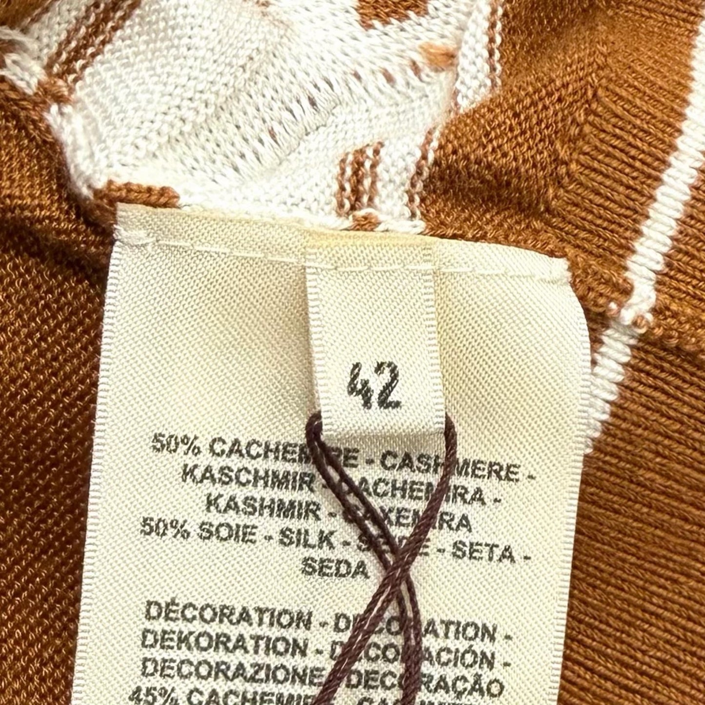 Hermes Knit Cardigan Chene D'ancre Cashmere Silk Blend Silver Neck Short Sleeve — view 8