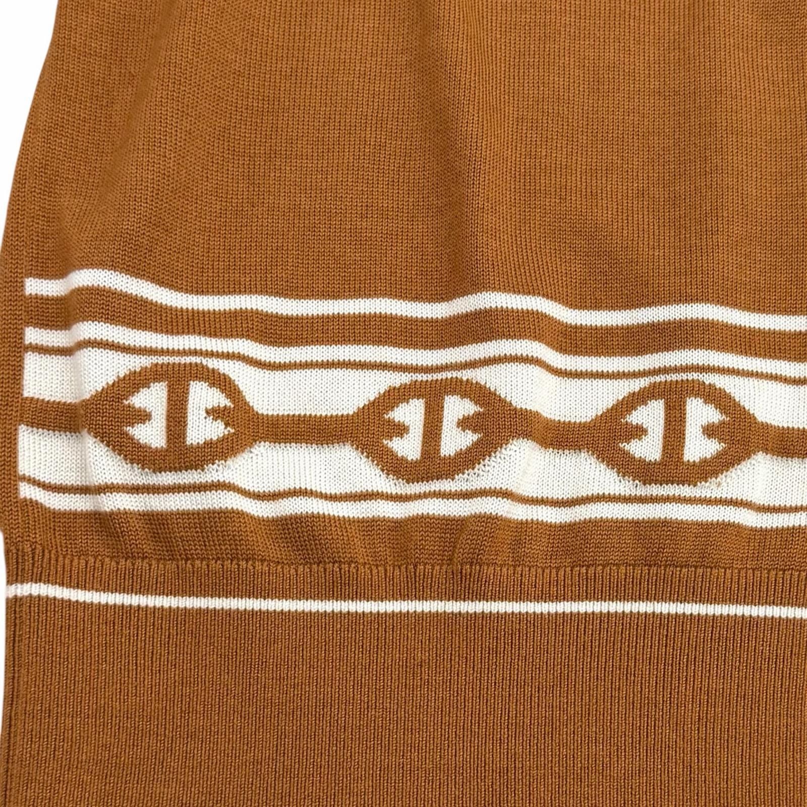 Hermes Knit Cardigan Chene D'ancre Cashmere Silk Blend Silver Neck Short Sleeve — view 5