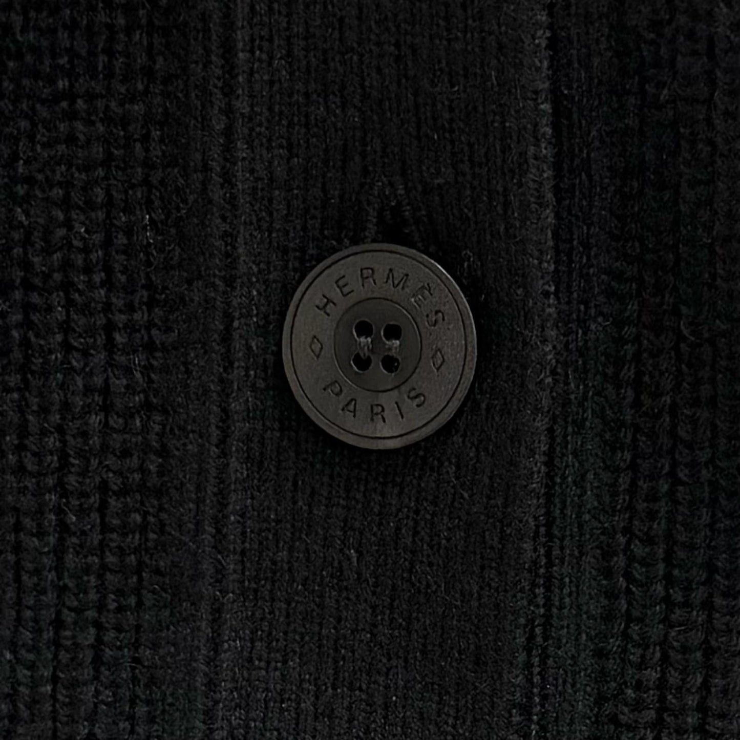 Hermes Cashmere Series Button Neck Knit Vest Black 36 UK — view 5