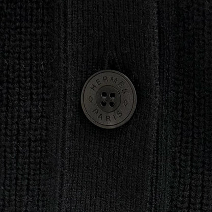 Hermes Cashmere Series Button Neck Knit Vest Black 36 UK — view 5
