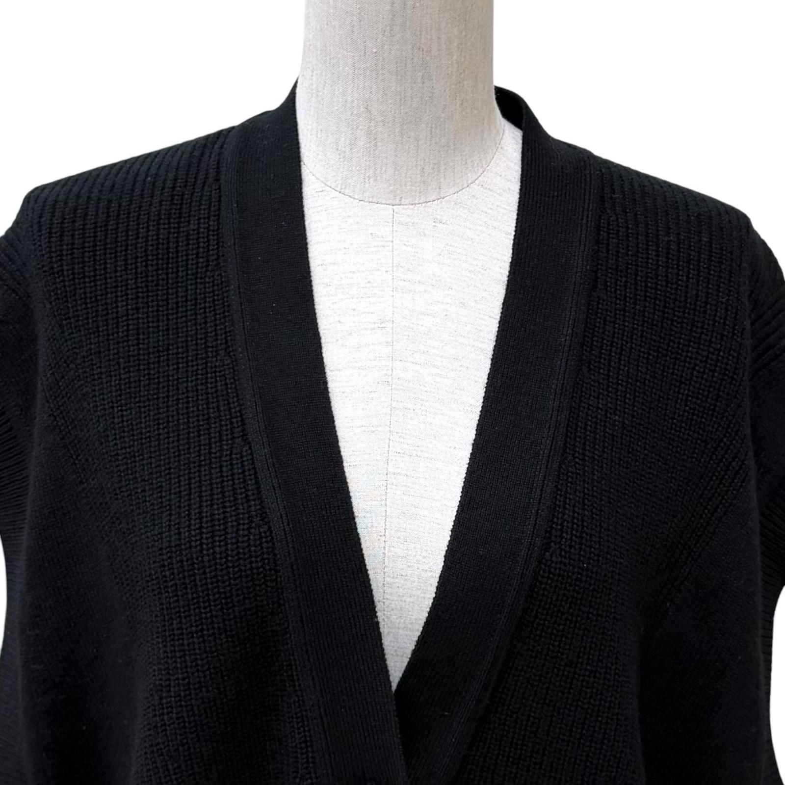 Hermes Cashmere Series Button Neck Knit Vest Black 36 UK — view 4