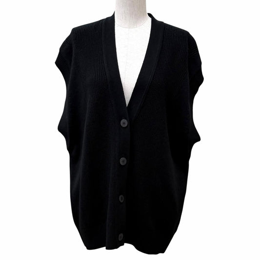 Hermes Cashmere Series Button Neck Knit Vest Black 36 UK