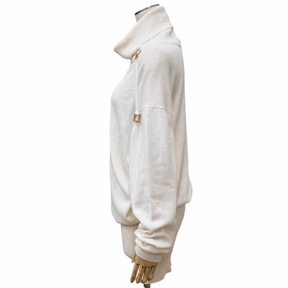 Louis Vuitton Logo Turtleneck Cashmere Dress Off White — view 2