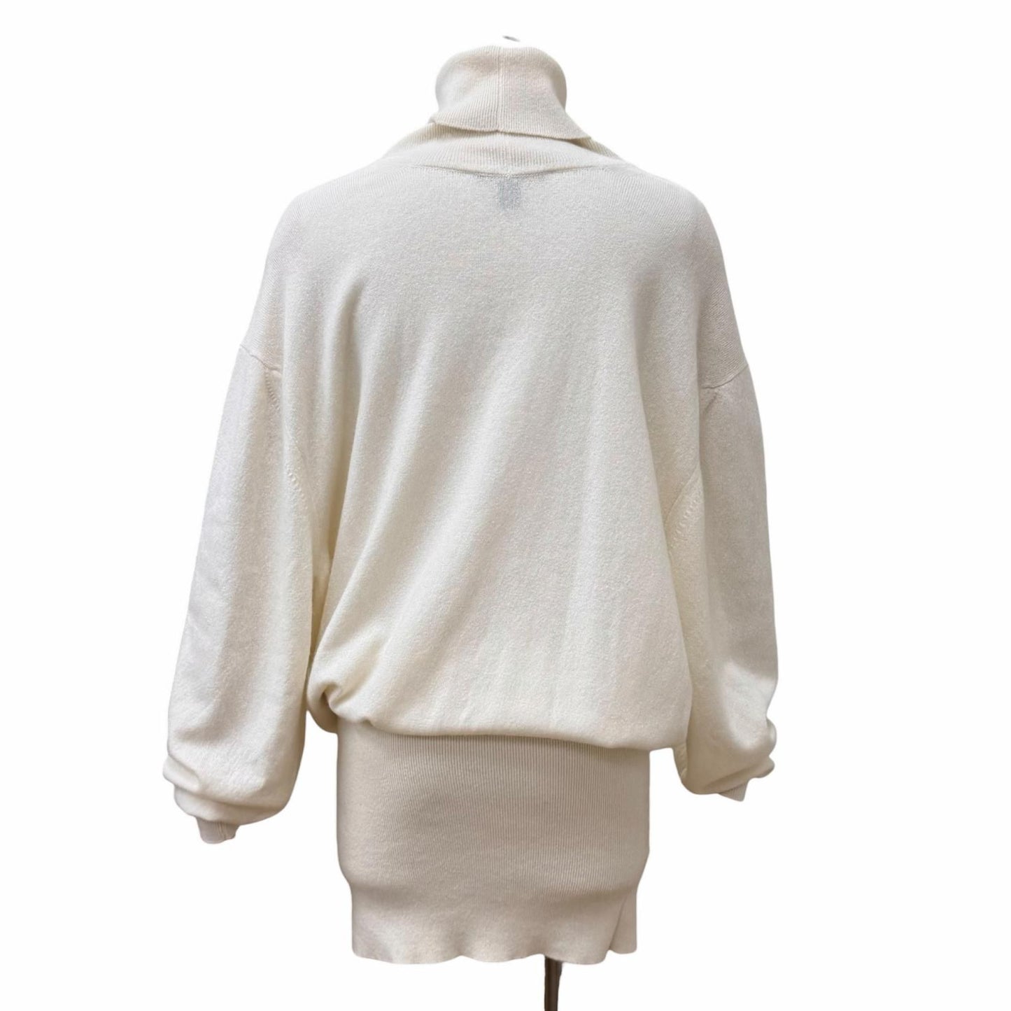 Louis Vuitton Logo Turtleneck Cashmere Dress Off White — view 3