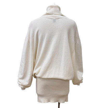 Louis Vuitton Logo Turtleneck Cashmere Dress Off White — view 3